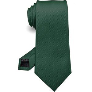 👉 Men Green Solid Tie Formal Soft and Comfortable to Wear Necktie